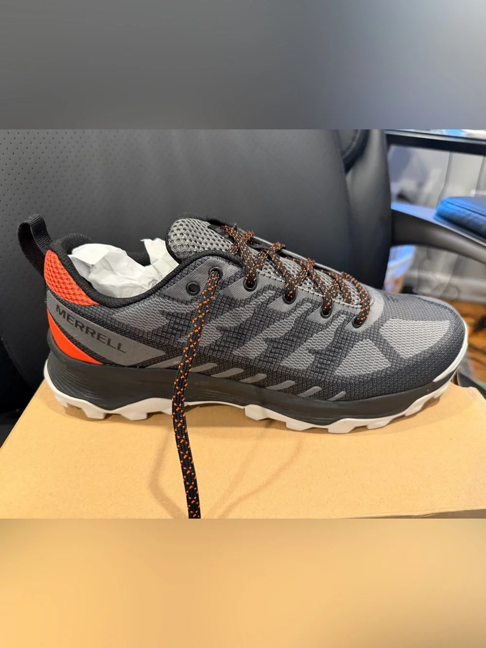 Merrell Men's Gray and Orange Trail Sneakers